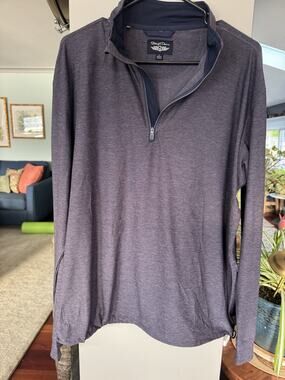 Straight Down 1/4 zip Pullover Mens lg golf heather gray sport running